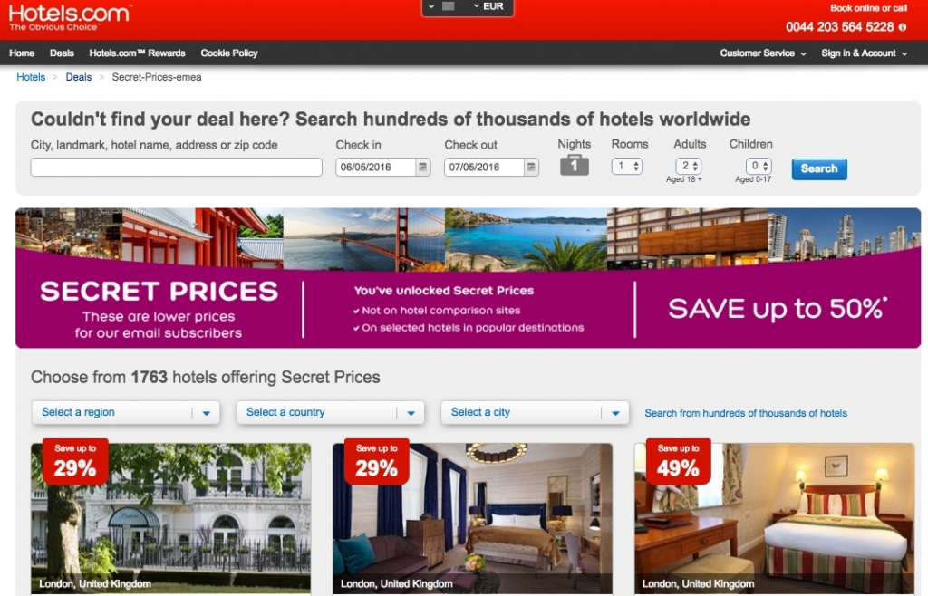 secret prices hotels.com