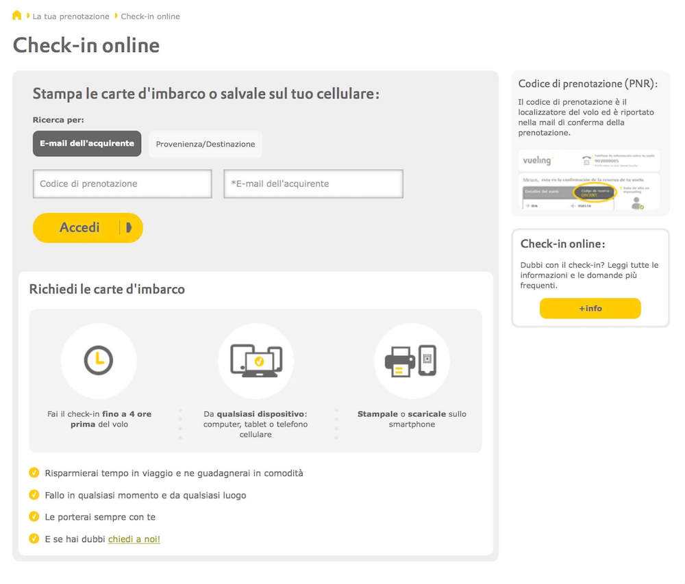 vueling check-in online
