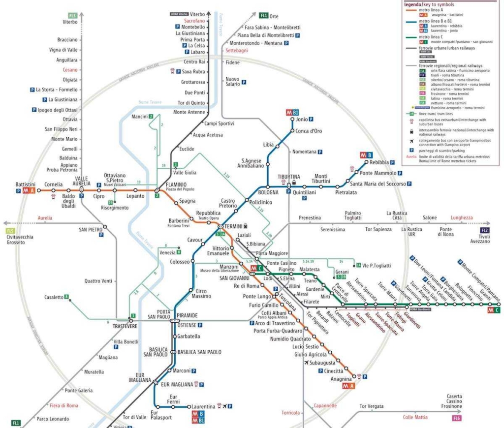 mappa metro roma