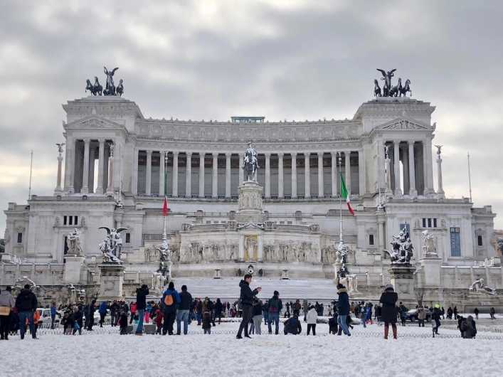 neve roma 2018 piazza venezia